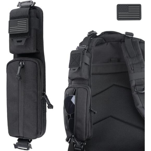 Molle Accessories Pouch of Double Zipper Pocket Version, Backpack Strap